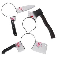 NUOBESTY Halloween headband knife through head details for spooky costume