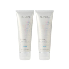 Nu Skin ageLOC LumiSpa cleanser bottle showing a deep cleanse for balanced skin