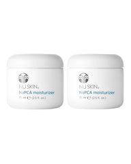 NuSkin NaPCA Moisturizer bottle close-up, highlighting deep hydration for all skin types.