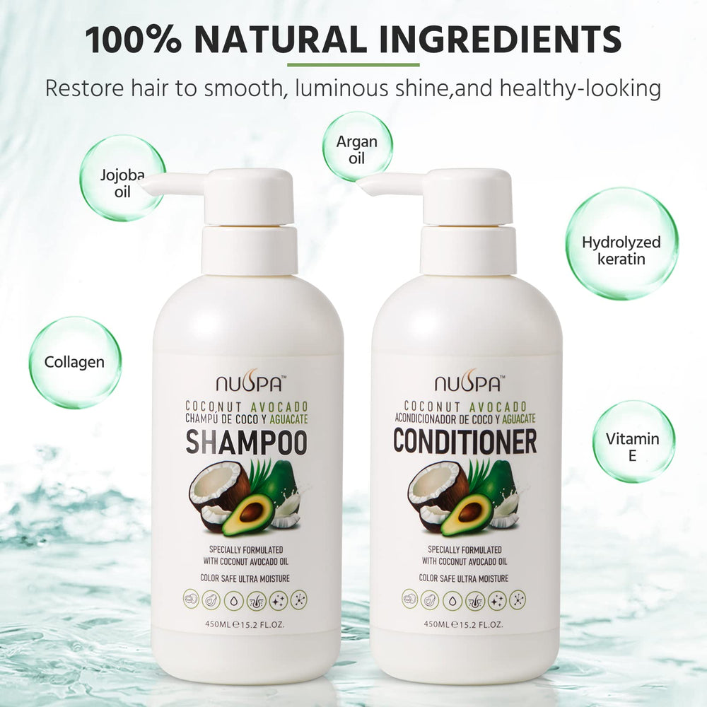 NUSPA botanical ingredients label signals nourishing coconut and avocado oils.