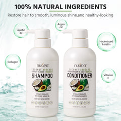 NUSPA botanical ingredients label signals nourishing coconut and avocado oils.