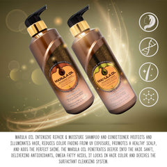 NUSPA Marula Oil Conditioner bottle demonstrates ultra-moisture for frizz-prone hair.