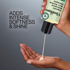 NUSQO Rosemary Scalp Balance Shampoo label closeup highlights natural formula.