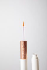 Before-after concept illustrating fuller lashes and brows