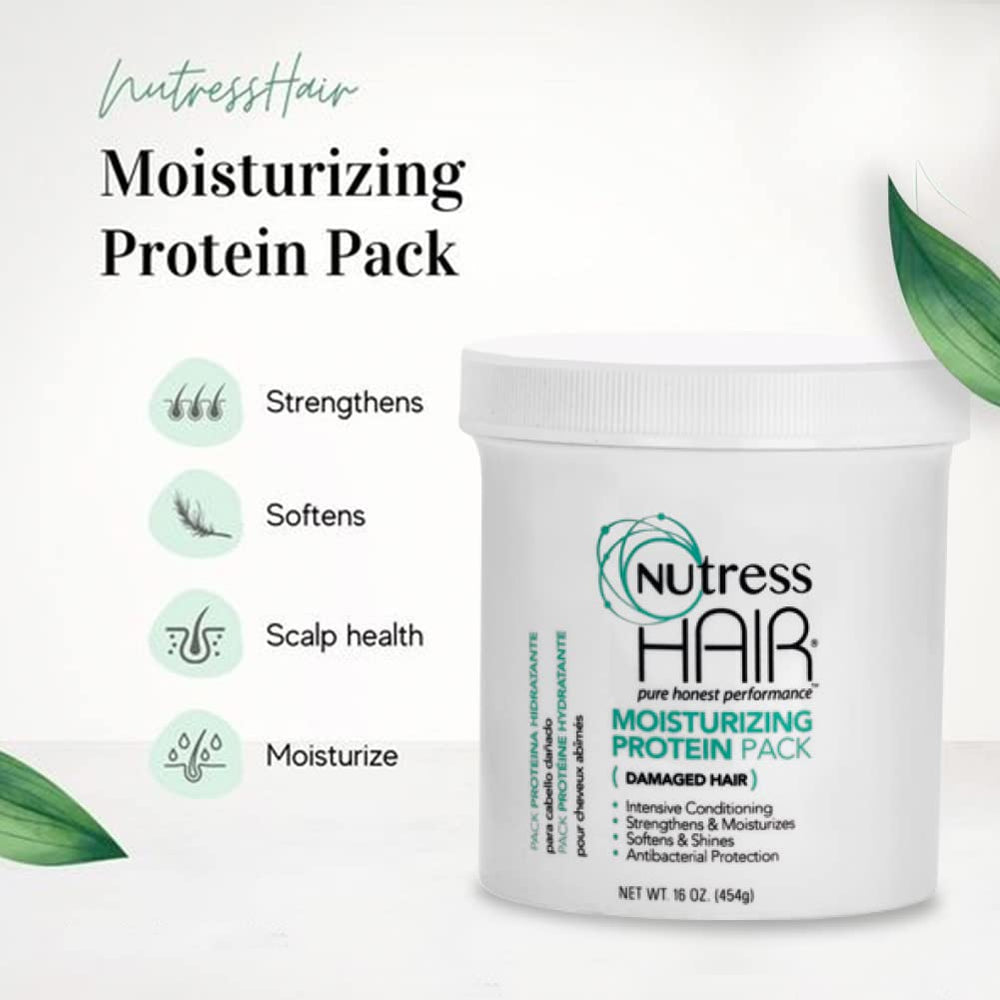 Nutress application scene showing scalp massage for even distribution and conditioning.