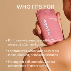 Nutseline Slim Fit Gua Sha Serum used on calves for uninterrupted massage routine.
