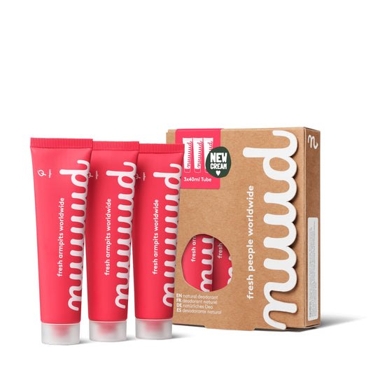 Nuud xXL Pack 3x40ml pack shot showing compact, long-lasting natural deodorant.