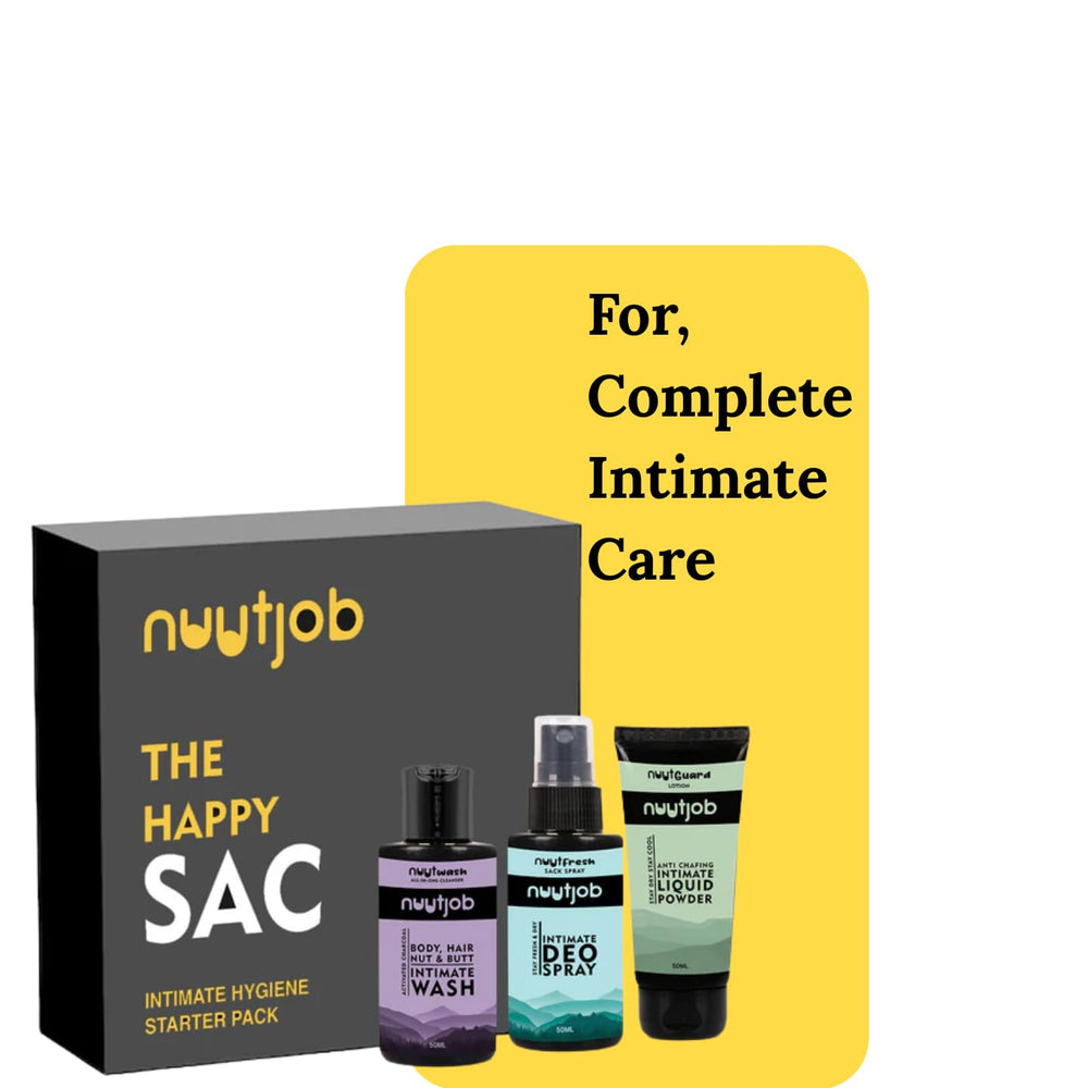 NUUTJOB man grooming scene, convenient care for daily routine.