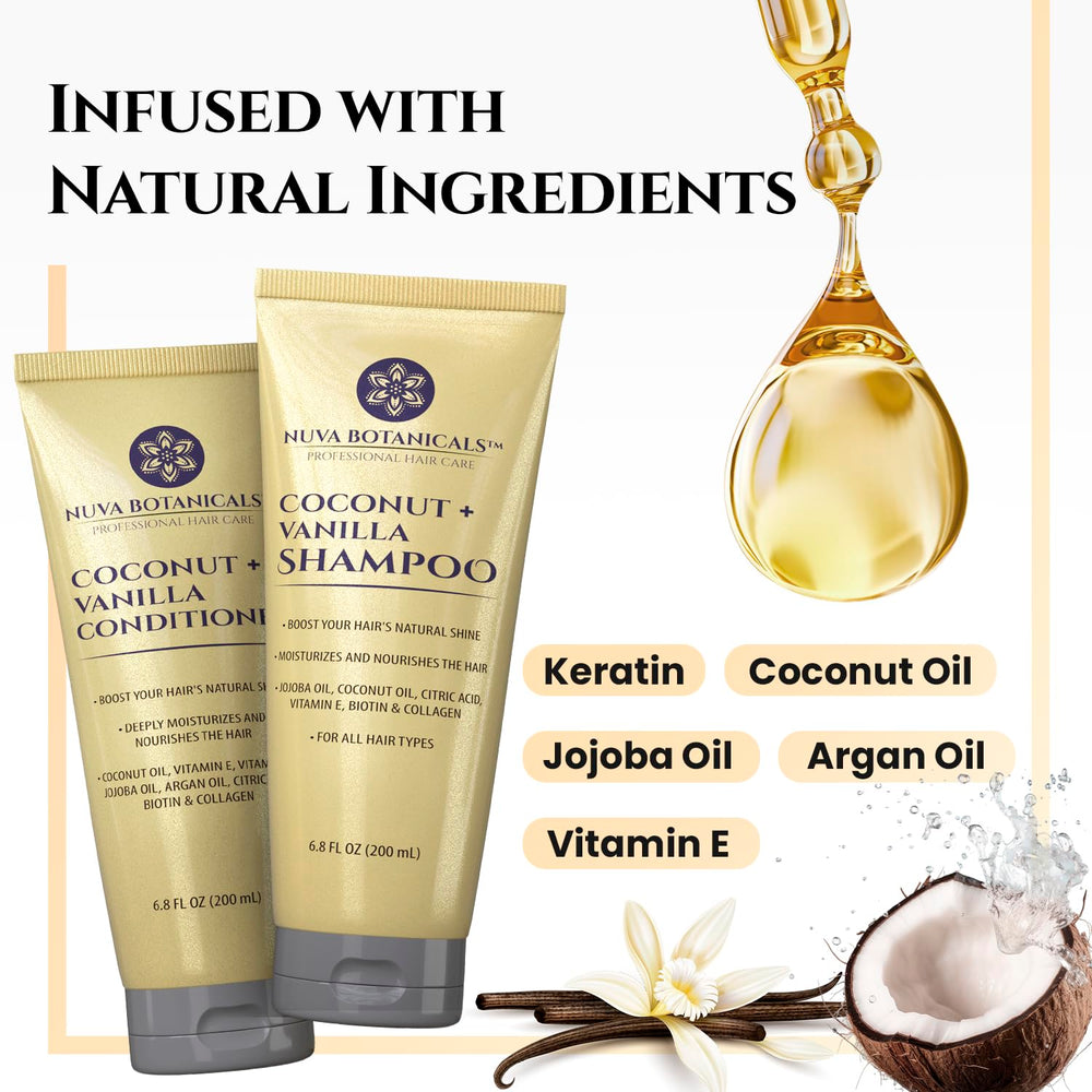 Nuva Botanicals Biotin-Collagen Shampoo application promotes thicker-looking hair.