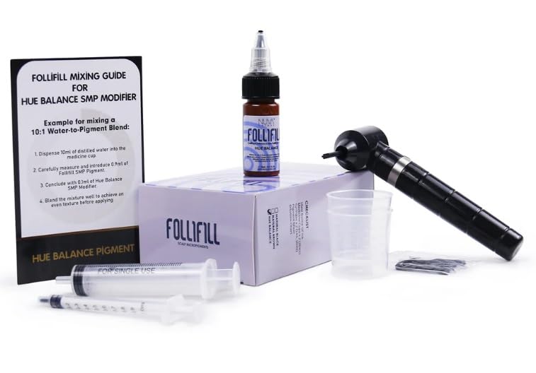 Nuva Colors Follifill pigment bottle highlighting deep color for lasting SMP shading
