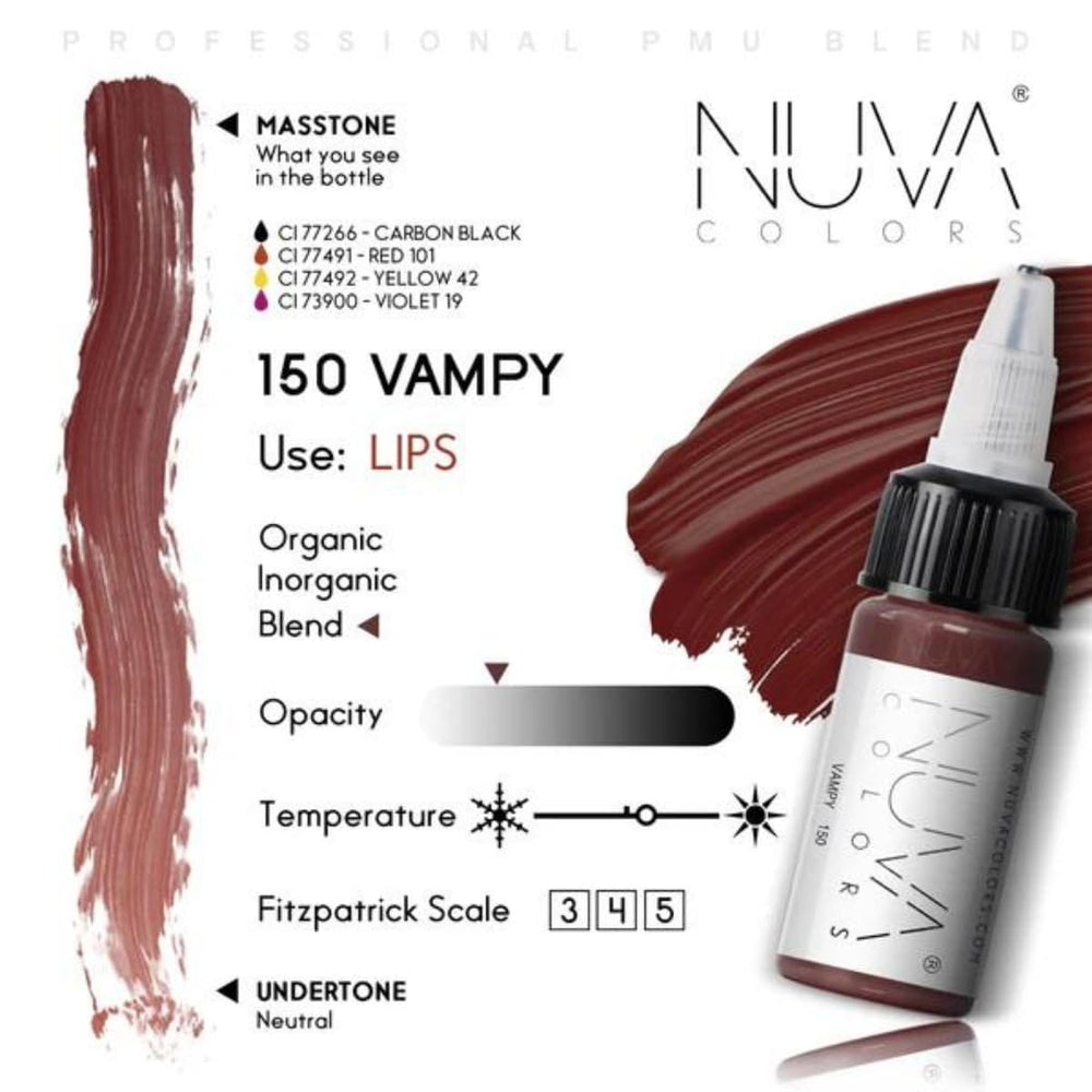 Nuva Colors PMU lip pigment mixing palette demonstrating versatile customization.