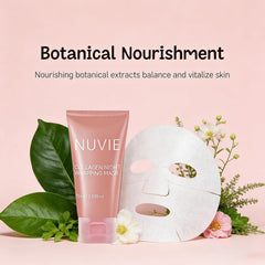 Nuvie collagen overnight peel mask dry layer demonstrates gentle peel off action