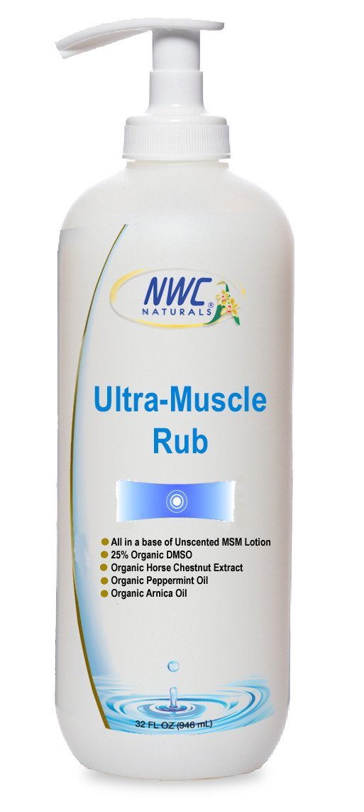 NWC Naturals Ultra-Muscle Rub bottle ready for post-workout use.