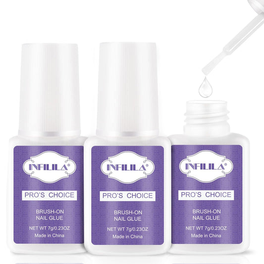 NXJ INFILILA nail glue with precision brush for clean, controlled application and minimal mess.