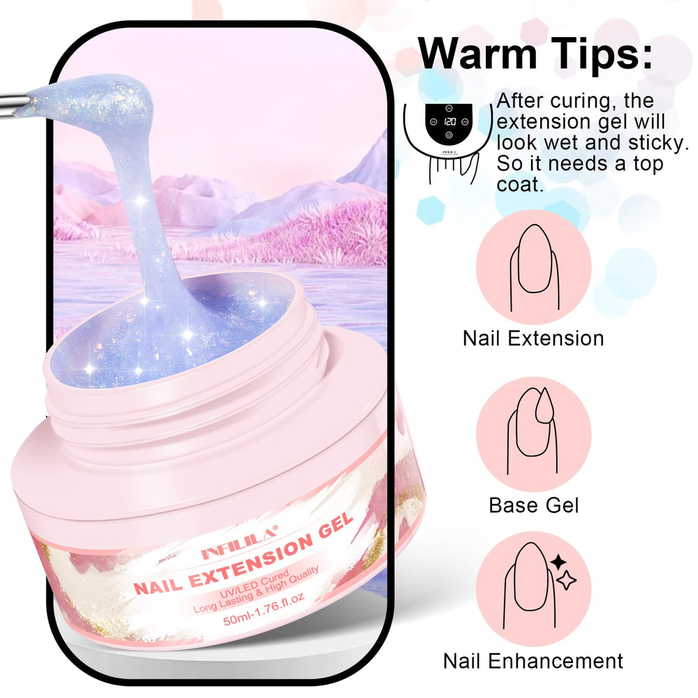 NXJ INFILILA poly-nail-extension on nails for fuller style.