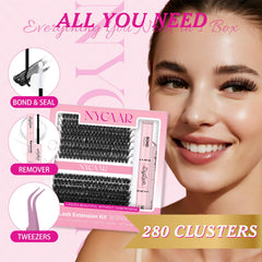 NYCAAR 30D-40D lash clusters blend with natural lashes for a wispy effect.