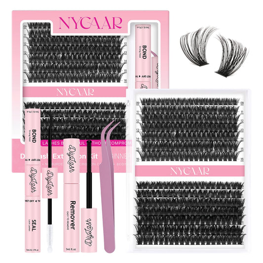 NYCAAR DIY Lash Extension Kit 280pcs box enables versatile lash styling for various looks.