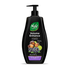 Nyle Volume Enhance Shampoo bottle promotes root lift and body.
