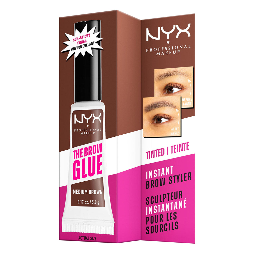 NYX Brow Glue flake resistant formula keeps brows in shape during wear
