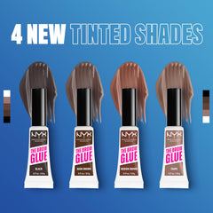 NYX Brow Glue upward strokes for a laminated brow look that stays in place