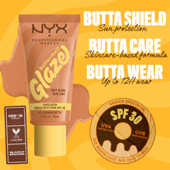 nyx professional makeup buttermelt glaze 12h wear glow shows lasting comfort