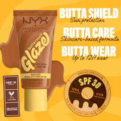 Texture close-up reveals smooth, non-greasy glaze on skin