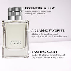 Zaad EDP highlights green citrus notes and spice for a fresh feel.