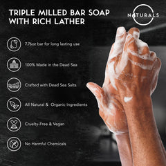 O Naturals apricot kernel exfoliant detail on cedarwood bar soap