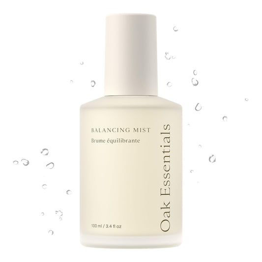 Oak Essentials Balancing Mist bottle close up for hydrated calm skin