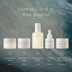 Oak Essentials Balancing Mist on dresser suggests daily refreshment