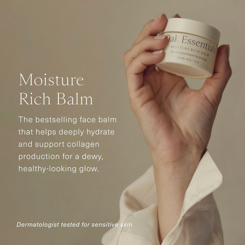 Balm-to-oil transformation shown on fingertips for intense moisture