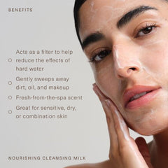 Oak Essentials Nourishing Cleansing Milk bottle cap detail for easy, mess-free cleansing.
