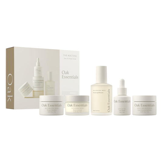 Oak Essentials cleansing balm jar ready to remove makeup and impurities gently.