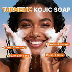 OAKDOLCHE turmeric kojic acid soap bars for face and body gentle cleansing.