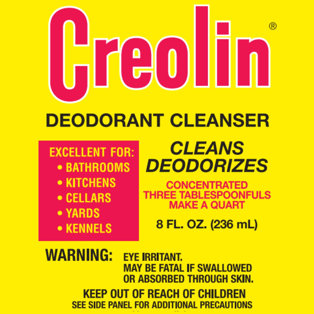 OAKHURST Creolin deodorizing cleanser for bathrooms keeps surfaces clean and smelling fresh.