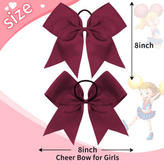 OAOLEER maroon cheer bow side view showing lightweight stable fit
