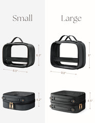 Oaque clear PVC view window helps locate items quickly on trips.