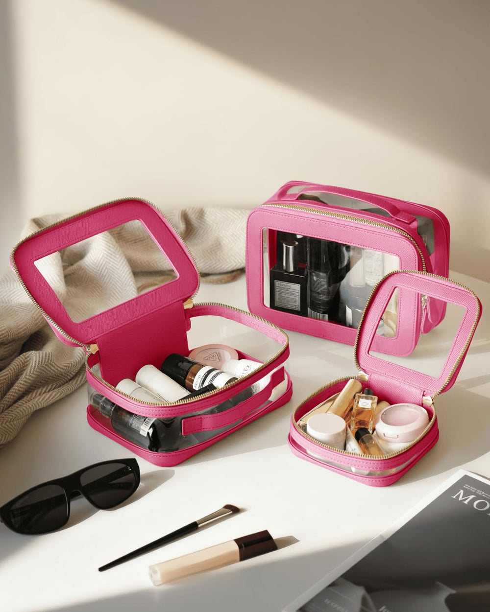 Oaque clear travel toiletry bag large keeps essentials visible and organized.