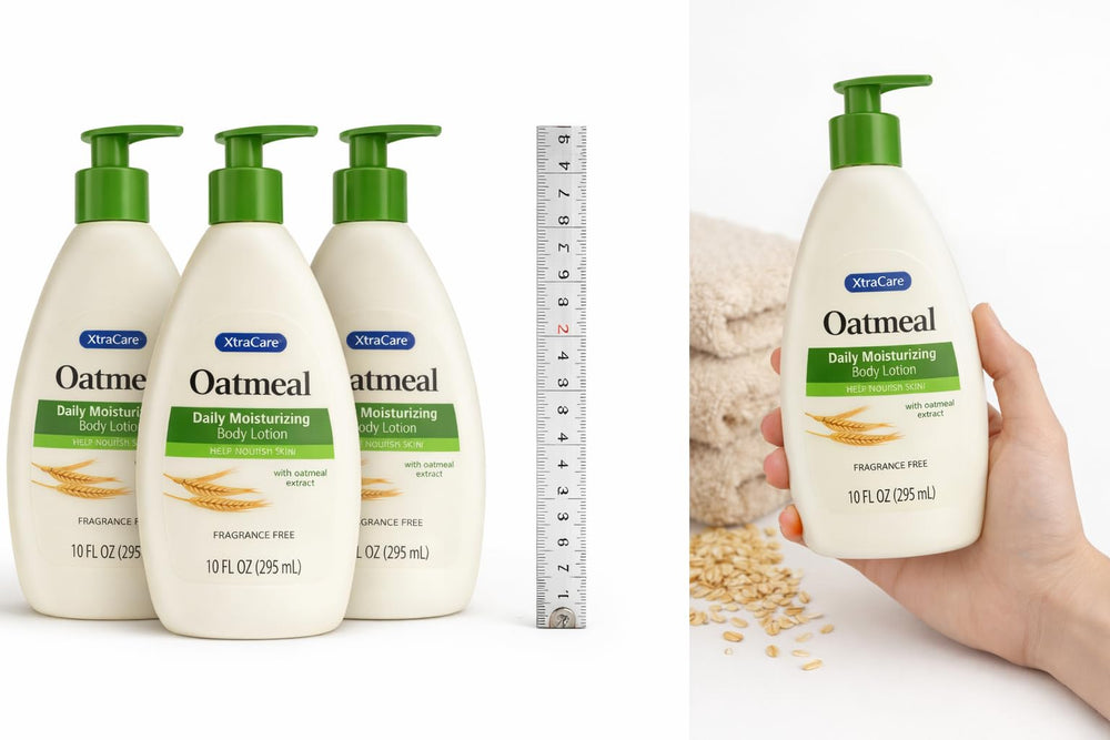 Oatmeal XtraCare 3-pack packaging shown, ideal for home, bag, or travel.