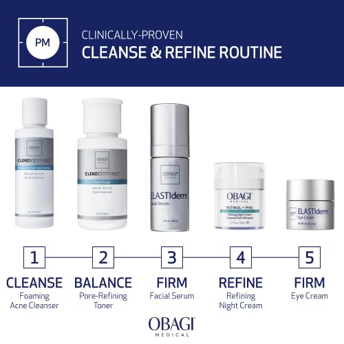 Obagi CLENZIderm M.D. Pore Therapy bottle on bathroom shelf for daily use