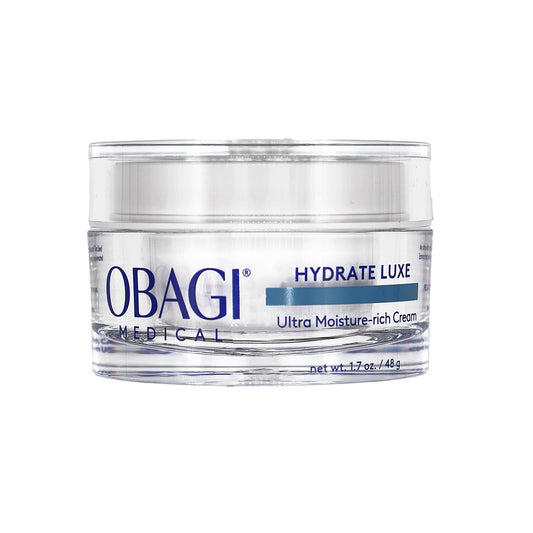 Obagi Hydrate Luxe night cream balm texture supports ultra-rich overnight hydration.