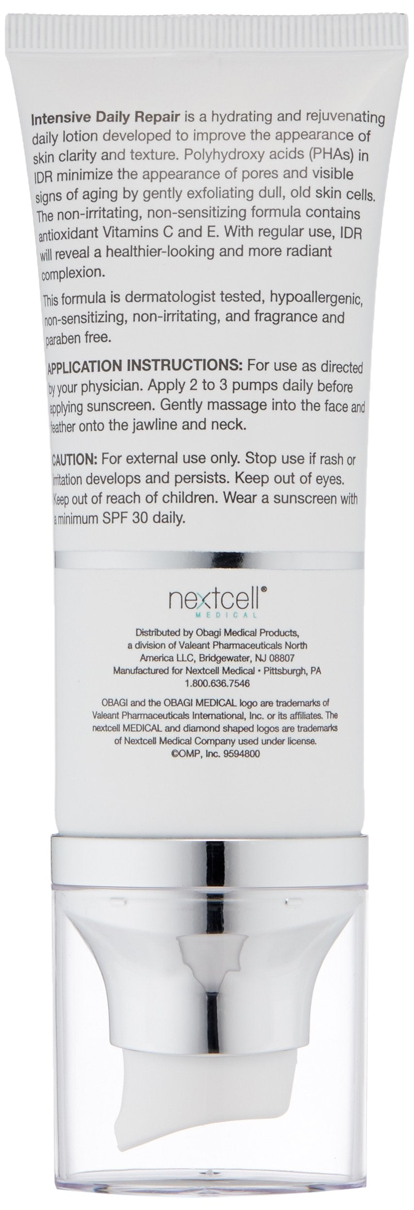 Obagi Intensive Daily Repair lotion texture spread on skin