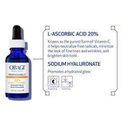 Obagi packaging for Professional-C 20% Serum on shelf