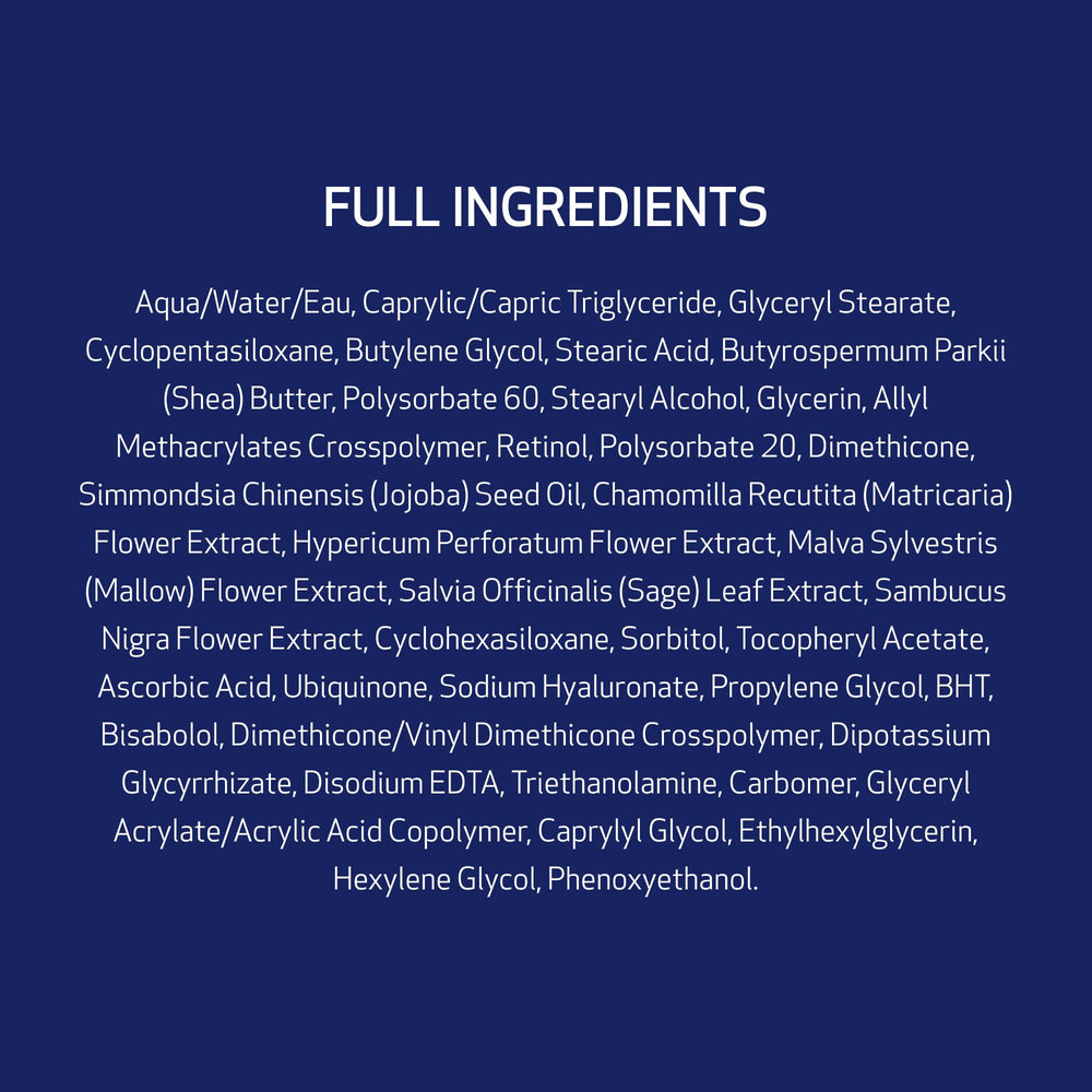 Obagi Medical Retinol 0.5 cream ingredients close-up highlights dermatologist-tested formula.