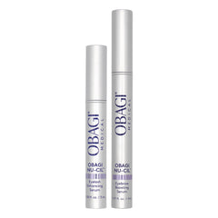 Obagi Nu-Cil eyelash enhancing serum bottle highlighting a potent formula for fuller lashes
