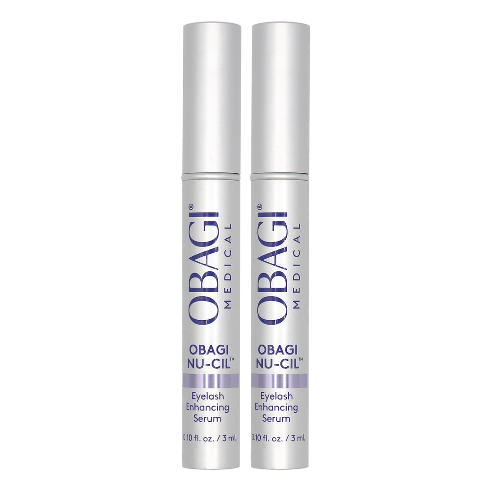 Obagi Nu-Cil eyelash serum bottle closeup for daily lash nourishment