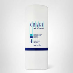 Obagi Nu-Derm Exfoderm Forte ingredient emphasis communicates glycolic and lactic acid exfoliation.