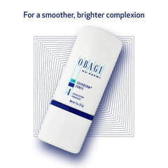 Obagi Nu-Derm Exfoderm Forte lotion on skin conveys gentle, effective exfoliation for brighter-looking skin.