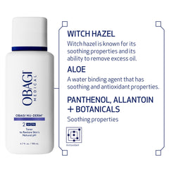 Obagi Nu-Derm Face Toner with Aloe Vera soothes and nourishes.