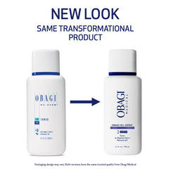 Obagi Nu-Derm Face Toner applied with a cotton pad to remove impurities.